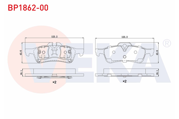 Fren Disk Balata Arka MINI Cabrio (R52)(2004->)  VEKA BP1862-00