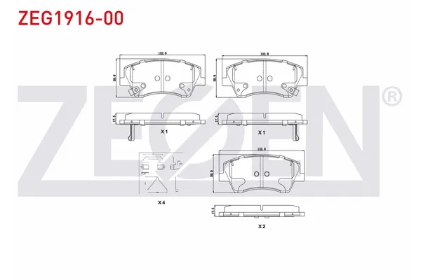 Fren Disk Balata Ön Hyundai Elantra (AD)(2016->)  ZEGEN ZEG1916-00