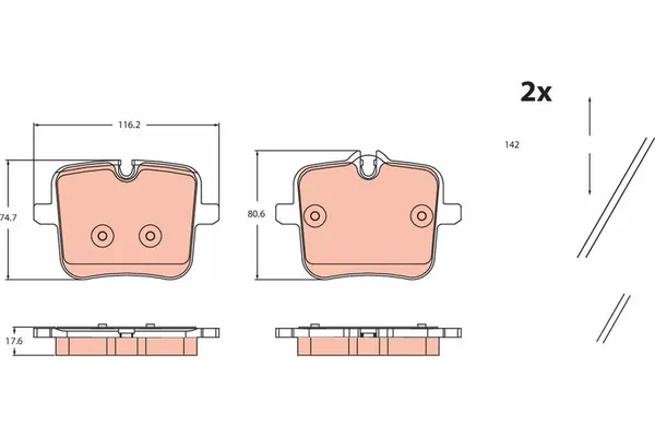 Fren Disk Balata Arka BMW X5 Serisi (G05)(08.2018->)  TRW GDB2519