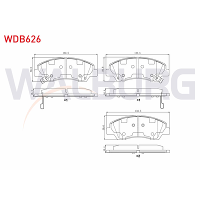 Fren Disk Balata Ön Hyundai i10 (AC3)(01.2020->)  WALBURG WDB626