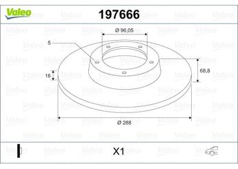 Fren Disk Ayna Arka Sağ ve Sol VALEO 197666  BK212A097FA 2013002 1764283 BK21-2A09-7FA BK21-2A097-FA