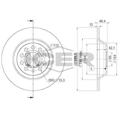 Fren Disk Ayna Arka Sağ ve Sol Audi A3 (8VK)(04.2016->)  SWAPP 43398