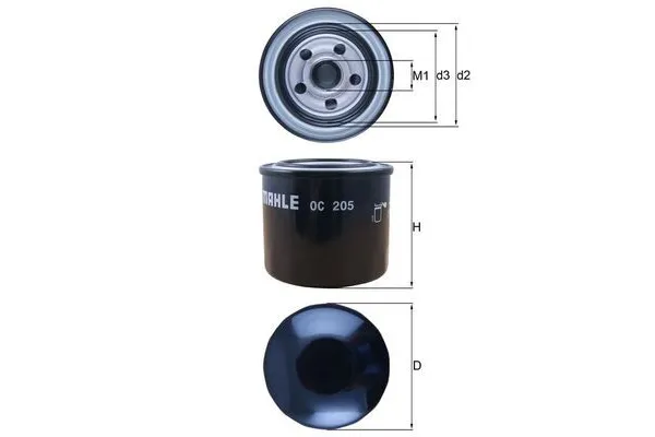 Yağ Filtresi  Mitsubishi Lancer Sedan (CY0)(2007->)  MAHLE OC 205