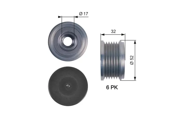 Alternatör Kasnağı  GATES OAP7140