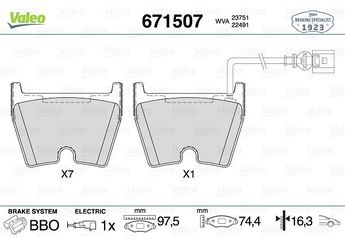 Fren Disk Balata Ön VALEO 671507  8U0698151J 8S0698151F 8U0698151E 8U0698151F 8U0698151G 8U0698151H 8V0698151E 8V0698151F 8V0698151H 8V0698151K 8V0698151L 8V0698151M 8V0698151N 8V0698151P