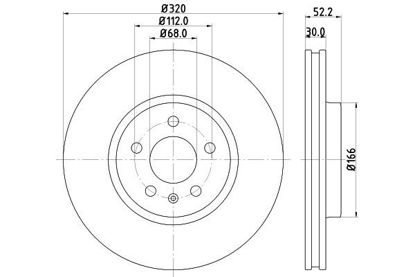 Fren Disk Ayna Ön Sağ ve Sol Audi A5 Sportback (8T)(05.2009->)  HELLA 8DD 355 113-911