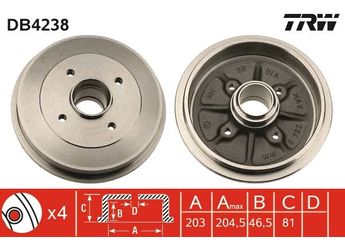 Kampana Arka Sağ veya Sol TRW DB4238  424740 4247 40 ZQ51010780