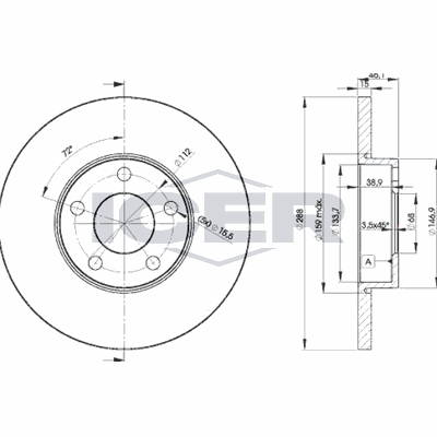 Fren Disk Ayna Ön Sağ ve Sol Audi 100 Avant (C4)(08.1991->)  OPTIMAL BS-3270