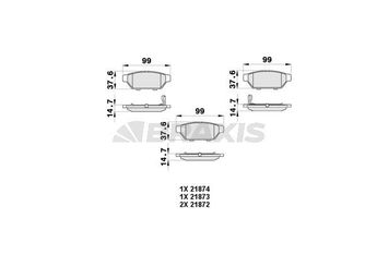 Fren Disk Balata Arka BRAXIS AB0414  MR389569 MR389565 MB928314 MR205377