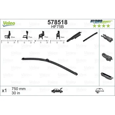 Silecek Süpürgesi Ön Muz Tip 750 mm - 30 inç Citroen Grand C4 Picasso (10.2006->)  VALEO 578518