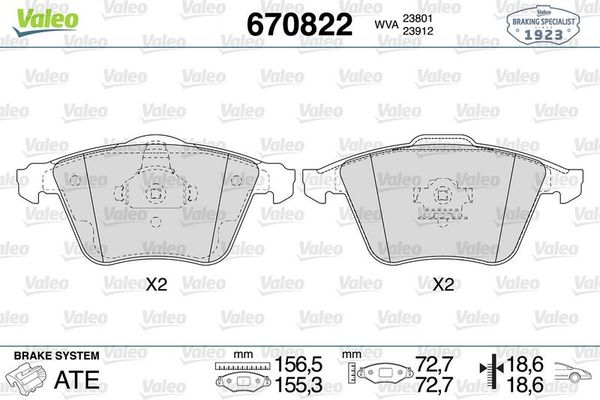 Fren Disk Balata Ön Ford Focus 3/4/5 Kapı (CAP)(08.2004->)  VALEO 670822