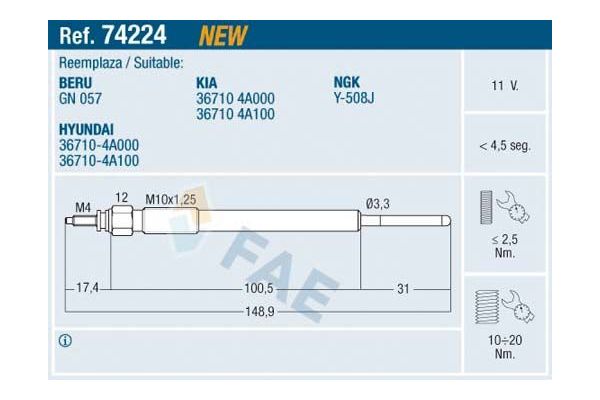 Isıtma Bujisi  Hyundai H-1 (2008->)  HYUNDAI ORJINAL 367104A000