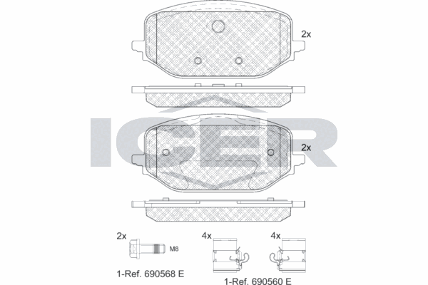 Fren Disk Balata Ön Fiat E- Doblo (361) Combi (2022->)  AYD 60848B