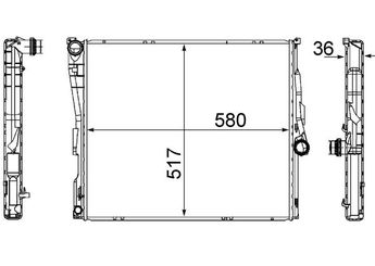 Su Radyatörü  MAHLE CR 1393 000S  5Q0121251EP 17113400013 17113403551 17113404397 17113414986 3400013 3 400 013 3403551 3 403 551 3404397 3414986