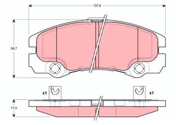Fren Disk Balata Ön TRW GDB1436  1605002 1605084 93173154 97201441 16 05 084 97227235 1605978