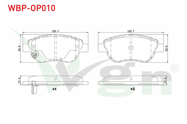 Fren Disk Balata Ön Fiat Panda (169)(09.2003->)  WGN WBP-OP010