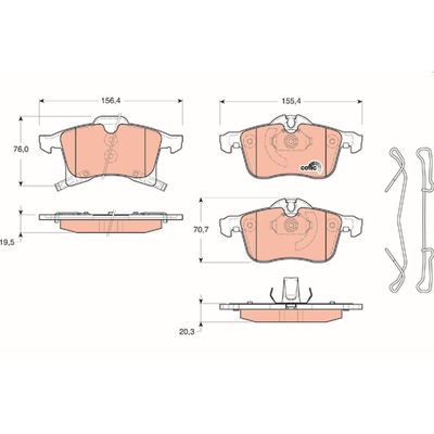 Fren Disk Balata Ön Opel Corsa D (2006->)  TRW GDB1668