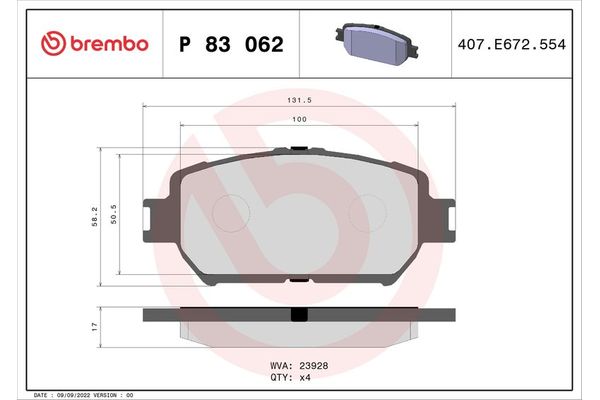 Fren Disk Balata Ön BREMBO P 83 062