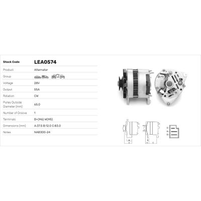 Alternatör  LUCAS ELEKTRIK LEA0574