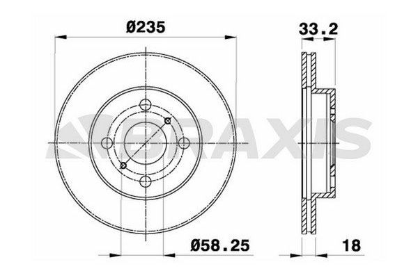 Fren Disk Ayna Ön Sağ ve Sol Toyota Yaris (NCP1/NLP1/SCP1)(1999->)  BRAXIS AE0706