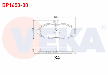 Fren Disk Balata Ön VEKA BP1650-00  