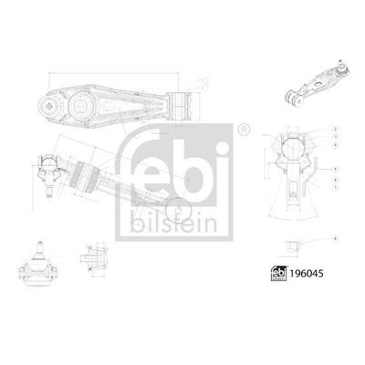 Salıncak Ön Alt Sağ veya Sol Porsche Cayman (Typ 987C)(08.2005->)  FEBI BILSTEIN 196045