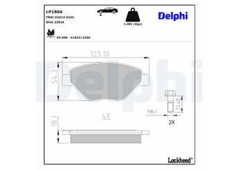 Fren Disk Balata Ön DELPHI LP1866  LP1866 410609192R 4106 091 92R 7701207673 7701 207 673 8671016189