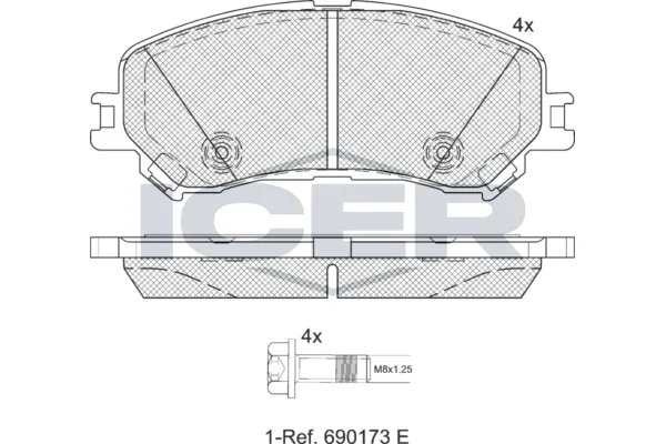Fren Disk Balata Ön Renault Megane IV HB (12.2015->)  OTOZONE FDO1041-R