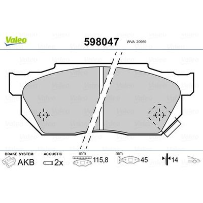 Fren Disk Balata Ön VALEO 598047