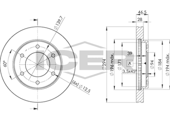 Fren Disk Ayna Ön Sağ ve Sol GOODYEAR 103102  MN102276 4615A147 46 15A 147 MN 102 276