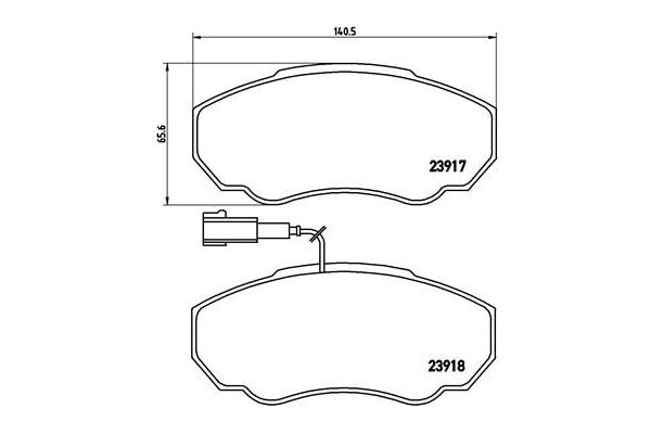 Fren Disk Balata Ön Peugeot Boxer (330) P.Van Aks:3200mm (2002->2006)  BREMBO P 23 091