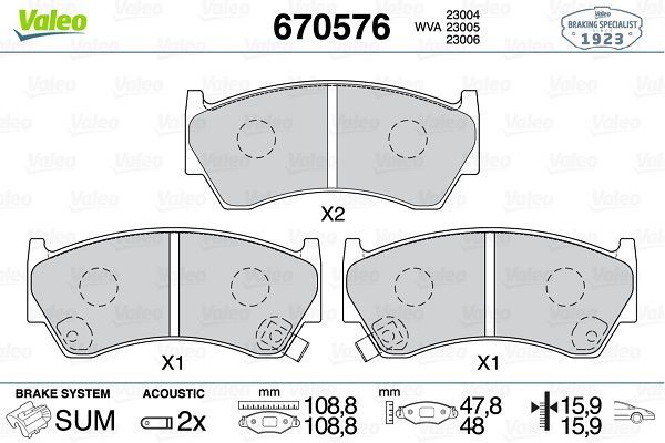 Fren Disk Balata Ön Nissan Almera (N15)(07.1995->)  VALEO 670576