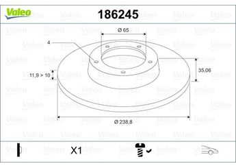 Fren Disk Ayna Ön Sağ ve Sol VALEO 186245  321615301 171615301 839615301