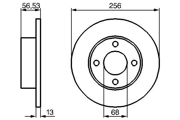 Fren Disk Ayna Ön Sağ ve Sol Audi 80 (08.1991->)  BOSCH 0 986 478 130