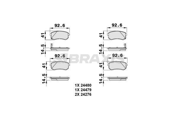 Fren Disk Balata Arka Hyundai i10 (PA)(09.2007->)  BRAXIS AB0084