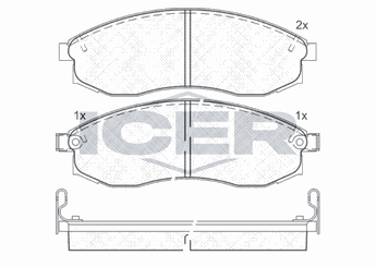 Fren Disk Balata Ön AYD 60307A  MR527550 MN102617 MN 102 617 MR 527 550 4106017U90 41060-17U90 410601E090 41060-1E090 4106038U90 41060-38U90 410603L190 41060-3L190 D106038U90 D1060-38U90 D10603L190 D1060-3L190 D106M38U90 D106M-38U90