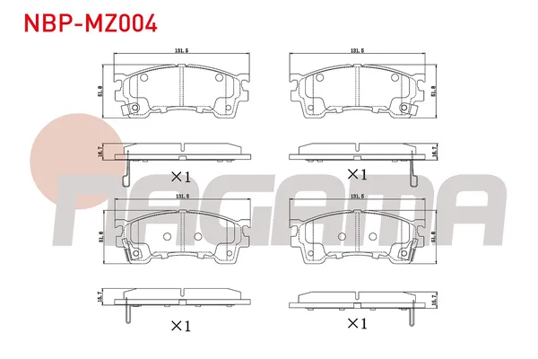 Fren Disk Balata Ön Mazda 323 F/S Sedan (BJ)(05.1998->)  NAGAMA NBP-MZ004