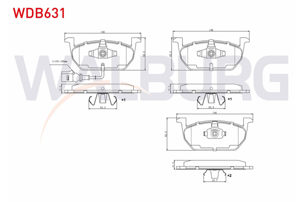 Fren Disk Balata Ön Volkswagen Golf VII (5G1/BE1)(09.2012->)  WALBURG WDB631