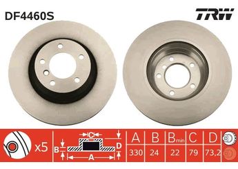 Fren Disk Ayna Ön Sağ ve Sol TRW DF4460S  34116764645 34 11 6 764 645 34116854999 34 11 6 854 999 6764645 6 764 645 6854999 6 854 999