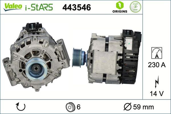 Alternatör  Audi Q5 Sportback (FYT)(11.2020->)  VALEO 443546