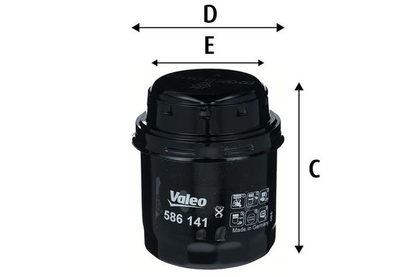 Yağ Filtresi  Audi A3 (8P1)(05.2003->)  VALEO 586141