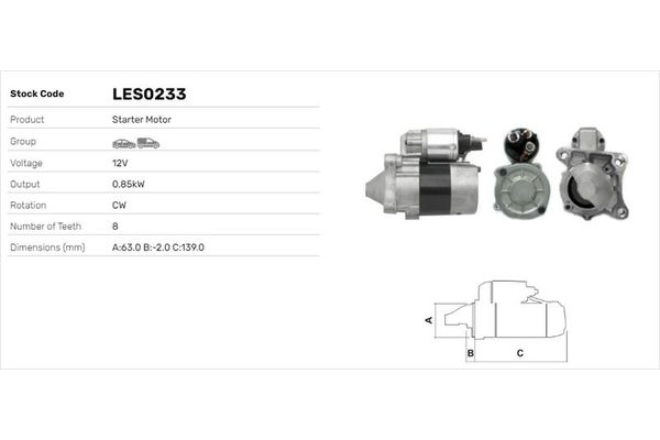 Marş Dinamosu  Renault Kangoo (F/KC0)(06.1997->)  LUCAS ELEKTRIK LES0233