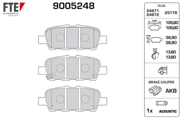 Fren Disk Balata Arka FTE 9005248