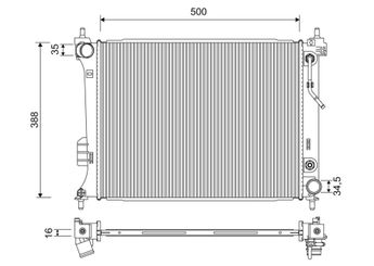 Su Radyatörü  VALEO 701254  8L2Z8005A 7L2Z8005A 6L2Z8005AD 253101J050 25310-1J050 253101J500 25310-1J500 253104P050 25310-4P050