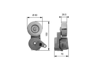 Vantilatör Kayış Gergi Rulmanı  GATES T38413  MD373939 MN149179