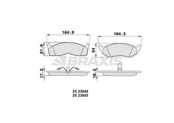 Fren Disk Balata Ön BRAXIS AA0225  4762682 4882107 5011067 5014438 4728124 4773264 4773575 5011067AA 5011 067AA 5011743AA