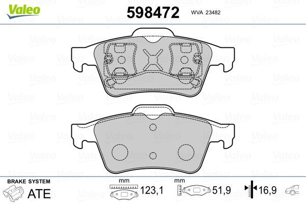 Fren Disk Balata Arka Ford Tourneo Connect (TC7)(2002->)  VALEO 598472