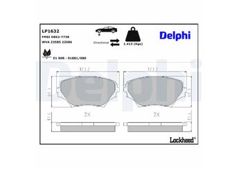 Fren Disk Balata Ön DELPHI LP1632  LP1632 446542070 04465-42070 446542071 04465-42071 446542080 04465-42080 446542110 04465-42110 446542130 04465-42130 4465YZZCN 04465-YZZCN 4465YZZCS 04465-YZZCS