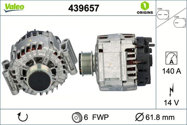 Alternatör  Audi Q5 (8R)(11.2008->)  VALEO 439657