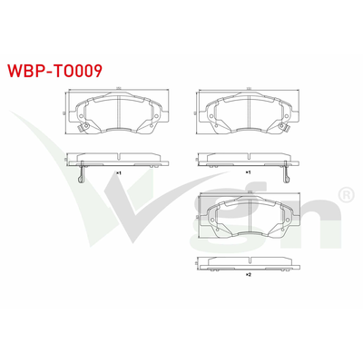 Fren Disk Balata Ön Toyota Corolla Verso (R1)(2004->)  WGN WBP-TO009